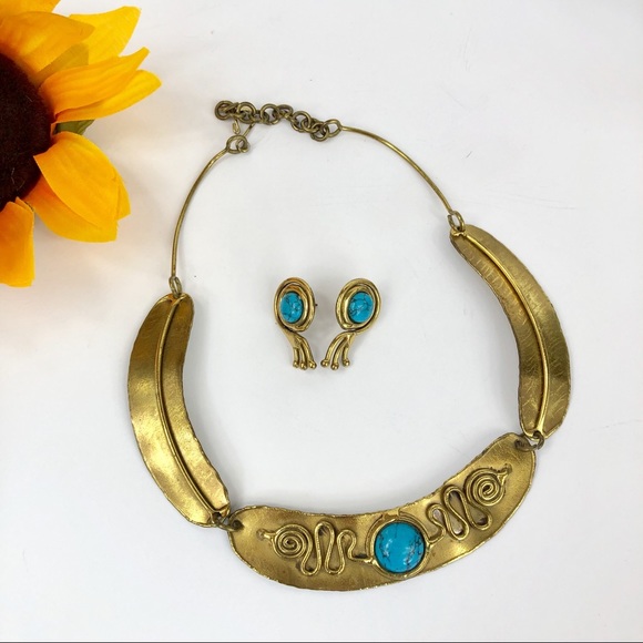 Stunning Gold & Turquoise Jewelry Set 🔥 - Picture 4 of 7